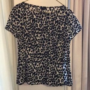 Black leopard print work blouse
